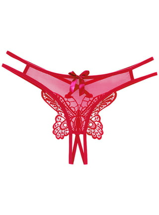 Women's Sexy Lace G-String Briefs Butterfly T-Back Thongs Strappy Panties  Underwear