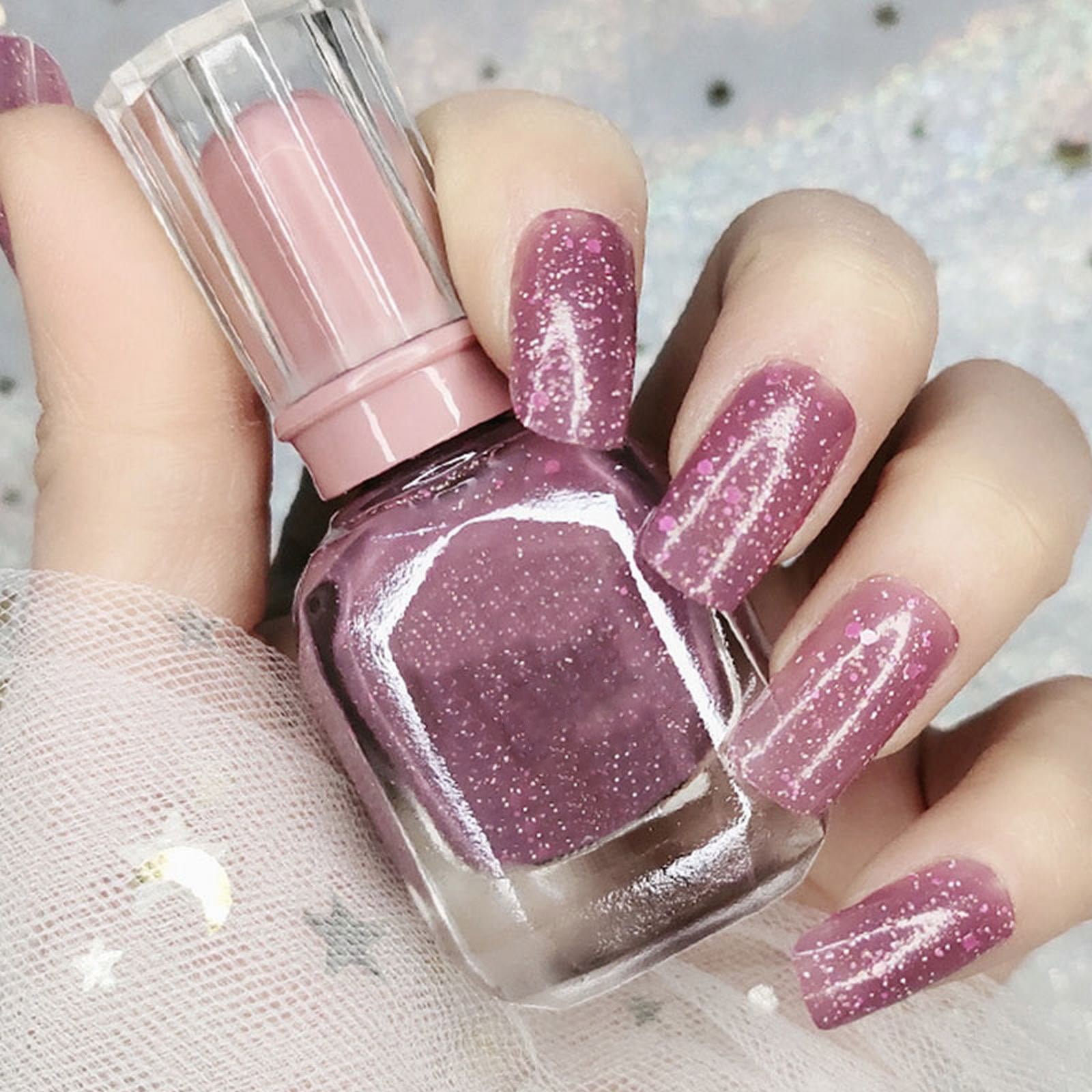 CBGELRT White Nail Polish Shiny Glitter Clear Gel Nail Polish Base Coat