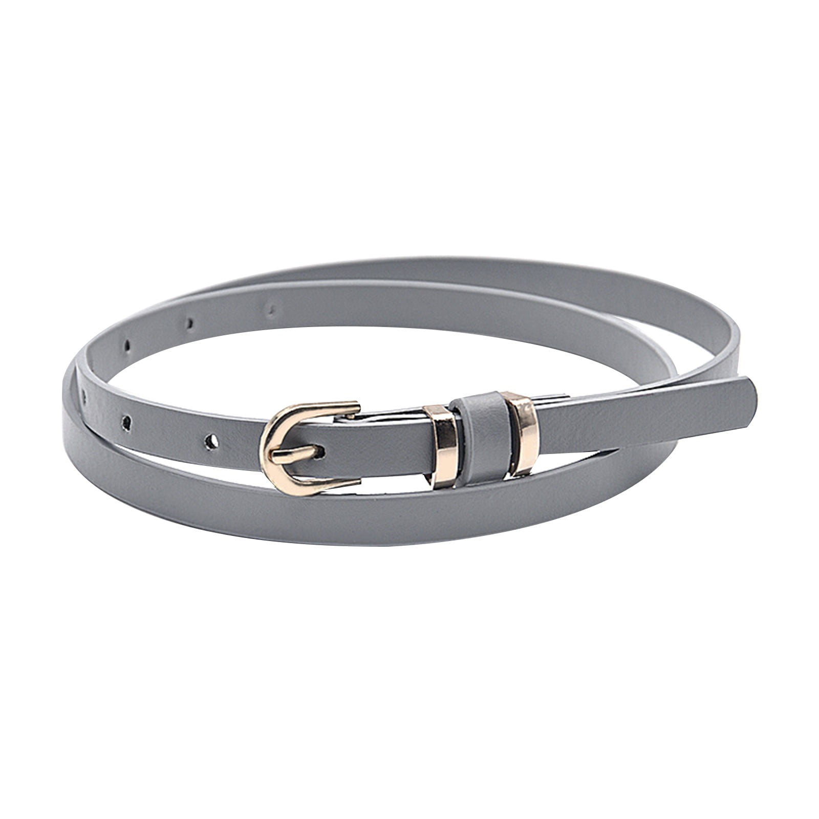 CBGELRT Women Skinny Leather Belts with Gold Metal Buckle Adjustable ...