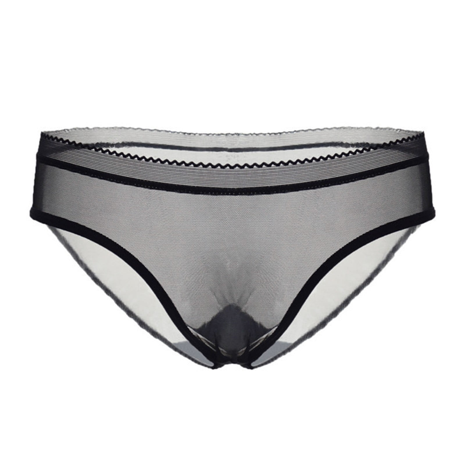 CBGELRT Women's Brief Transparent Panties Women's Underwear Mesh See  Through Comfort Briefs Low Rise Underpants seamless Underwear Thong L Black