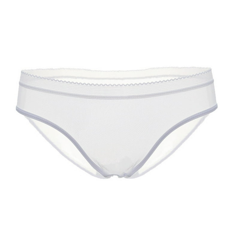 CBGELRT Women's Brief Transparent Panties Women's Underwear Mesh See  Through Comfort Briefs Low Rise Underpants seamless Underwear Thong M White