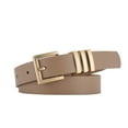 thumbnail image 1 of CBGELRT Women's Leather Belt Casual Fashion Soft Leather Waist Belts For Jeans Dress with Gold Buckle Plus Size Waistband, Khaki, 1 of 2