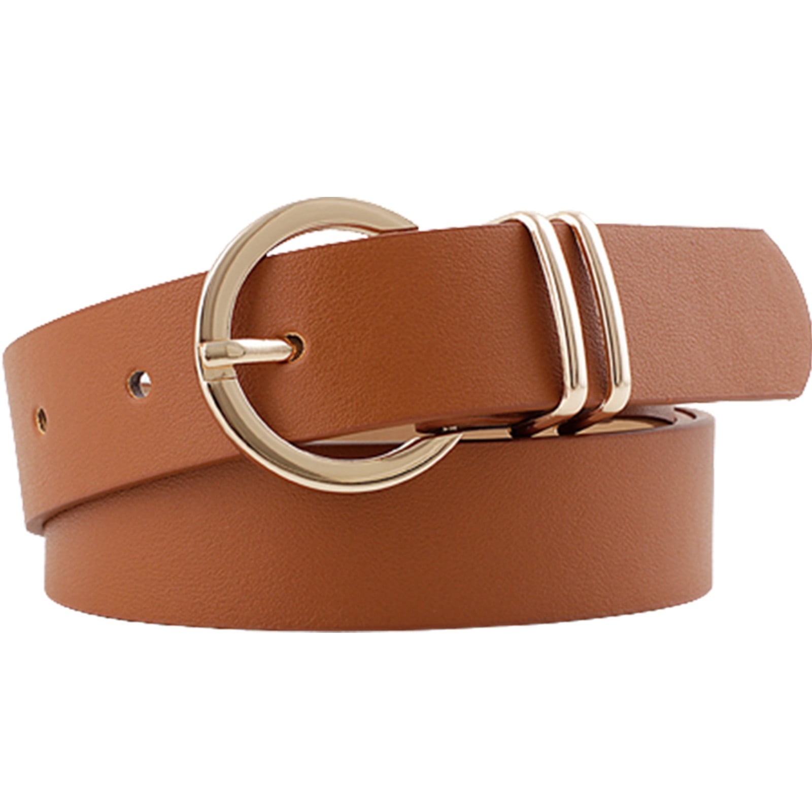 CBGELRT Women's Leather Belts for Jeans Dress with Gold Pin Buckle Plus  Size Adjustable Wide Elastic Waist Belt Ladies Waistband, Coffee 