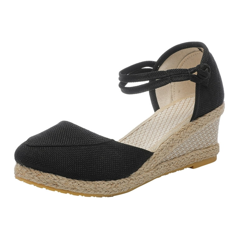 Fashion Cute Cloth Upper Wedge Heels Sandals for Summer