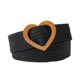 thumbnail image 1 of CBGELRT Woven Belt for Women Straw Elastic Stretch Waist Belt Boho Belts with Heart Buckle Ladies Summer Beach Dress Jeans Belts, Black, 1 of 4