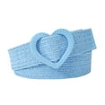 thumbnail image 1 of CBGELRT Woven Belt for Women Straw Elastic Stretch Waist Belt Boho Belts with Heart Buckle Ladies Summer Beach Dress Jeans Belts, Sky Blue, 1 of 5
