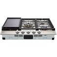 thumbnail image 1 of CBGS3028S 30" Gas Cooktop, Red LED Knob Accents, 19,000 BTU UltraHeat center burner, 5 Sealed Burners and 3 Continuous Heavy-Duty cast iron grates, Metal Knob, 1 of 1