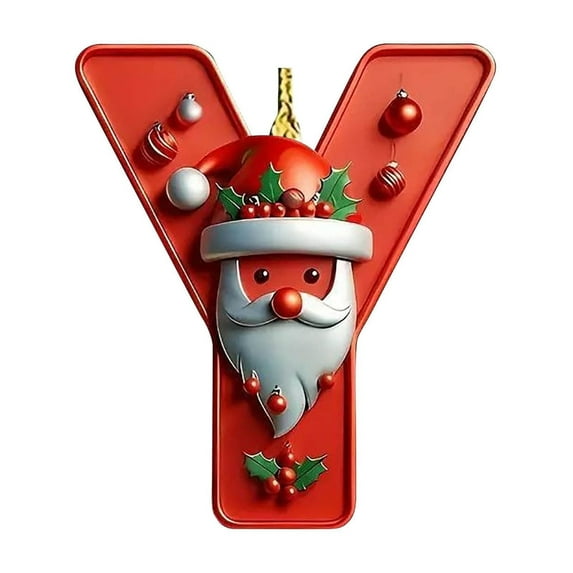 CBI 26 Initial Letter Christmas Ornaments, Red Personalized Christmas Initial Ornaments, Christmas Tree Decoration Hanging Pendant Xmas Gifts for Kids