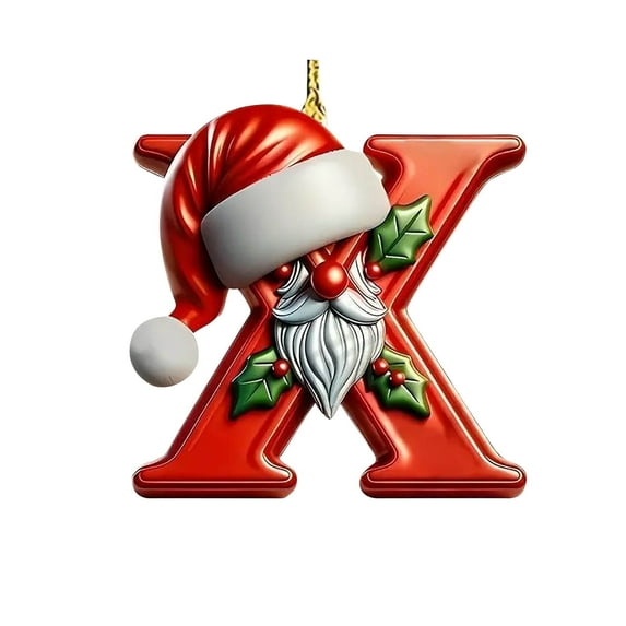 CBI 26 Initial Letter Christmas Ornaments, Red Personalized Christmas Initial Ornaments, Christmas Tree Decoration Hanging Pendant Xmas Gifts for Kids