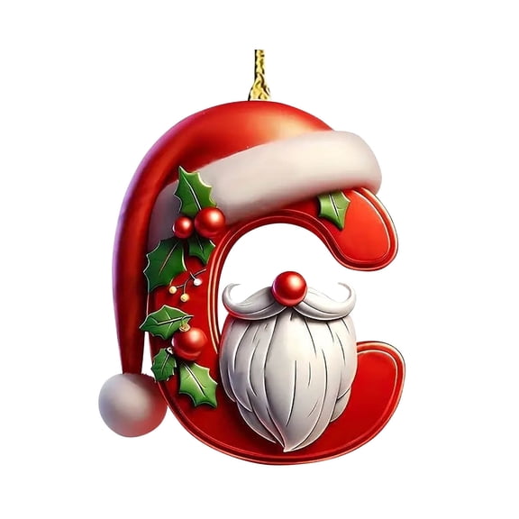 LQCrafK 26 Initial Letter Christmas Ornaments, Red Personalized Christmas Initial Ornaments, Christmas Tree Decoration Hanging Pendant Xmas Gifts for Kids