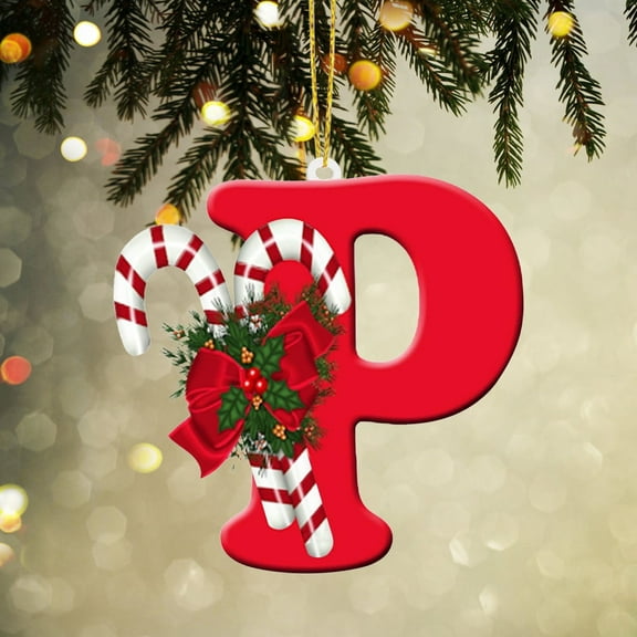 LQCrafK Christmas 26 Letter Ornaments 21Pc, Red Acrylic Initial Letter Christmas Tree Ornament A to Z, Christmas Stocking Letter Tags Ornament, Xmas Stockings Alphabet Hanging Pendant Gifts Decor