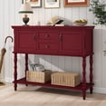 thumbnail image 1 of CBJCBJ 42" Farmhouse Console Table , 2 Drawer Narrow Long Entryway Table with Open Storage Shelf , for Living Room,Red, 1 of 9