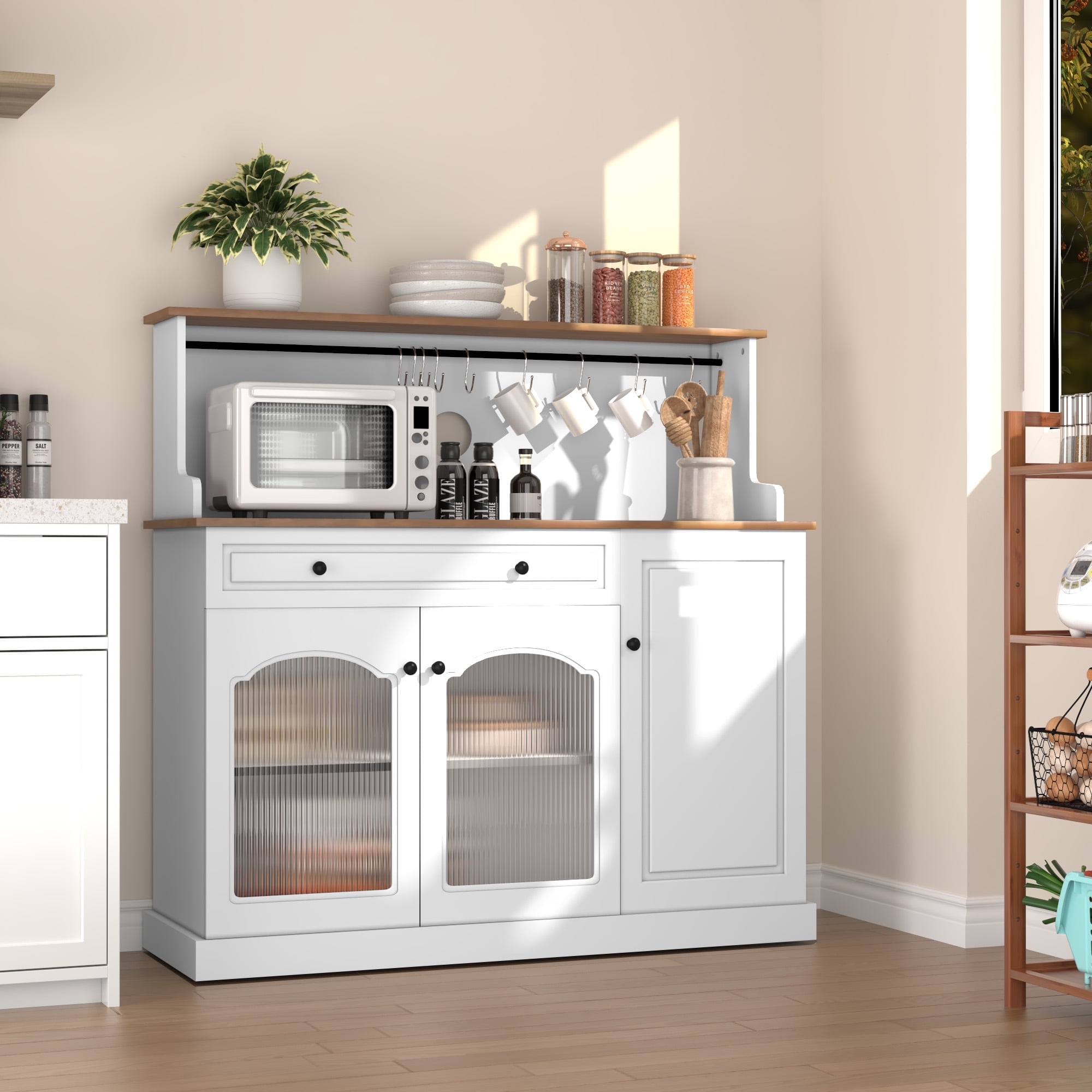 CBJCBJ 47 1 Kitchen Storage Cabinet Microwave Buffet Cabinet 