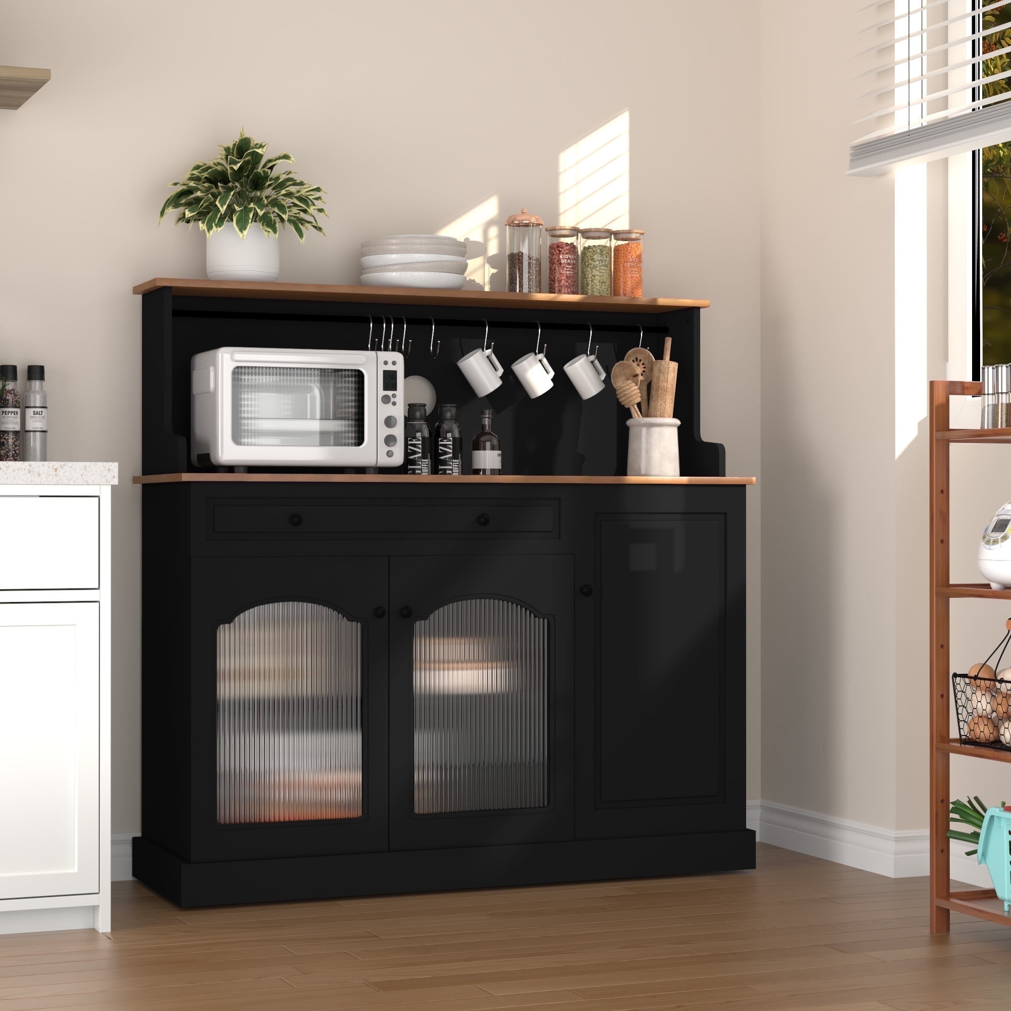 CBJCBJ 47 1 Kitchen Storage Cabinet Microwave Buffet Sideboard With 