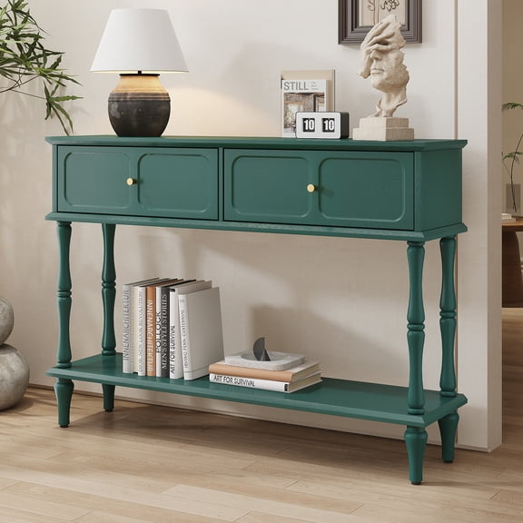 CBJCBJ 47" Mid-Century Console Tables, Entryway Table with Storage for Living Room, Hallway, Green