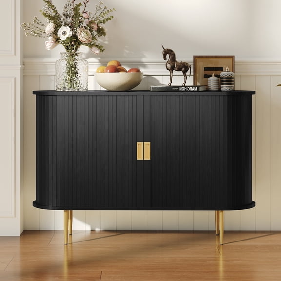 CBJCBJ 47" Sideboard Buffet Cabinet with Storage, Modern Accent Cabinet for Dining Room,Black