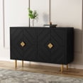 thumbnail image 1 of CBJCBJ 48" Modern Accent Sideboard, Buffet Cabinet with 4 Doors & Shelves, Credenza for Living Room Storage,Black, 1 of 10