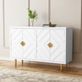 thumbnail image 1 of CBJCBJ 48" Modern Accent Sideboard Buffet Cabinet with 4 Doors & Shelves, Credenza for Living Room Storage,White, 1 of 9