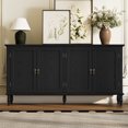 thumbnail image 1 of CBJCBJ 58" Retro Sideboard Buffet Cabinet with Storage, Accent Cabinet for Kitchen, Living Room,Black, 1 of 6