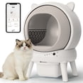 thumbnail image 1 of CBJCBJ 70L Smart Automatic Self-cleaning Cat Litter Box, Supports APP Control and Multiple Layer Safety Protection,White, 1 of 9
