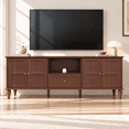 thumbnail image 1 of CBJCBJ 67"Mid-Century Modern TV Stand for TVs up to 75" ,Media Console With Storage and Adjustable Partition , Brown, 1 of 9