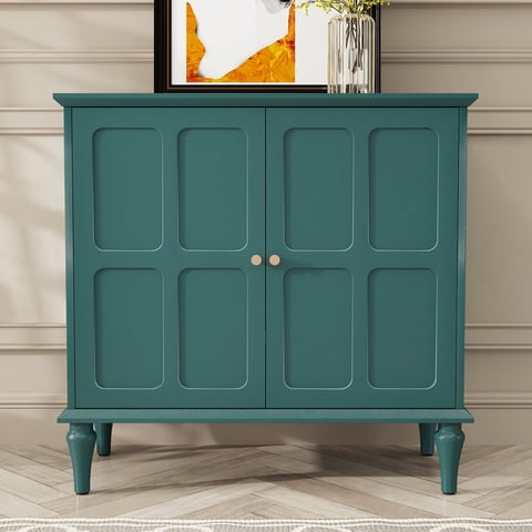 CBJCBJ 31.4"Mid Century Modern Sideboard Buffet Cabinet , Storage Cabinet with Adjustable Shelves, Accent Cabinet for Entryway, Dining Room,Green