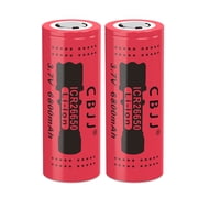 CBJJ 26650 Rechargeable Battery, 6800mah, high Capacity, 3.7v 26650 Rechargeable Battery,Suitable for Electronic Devices Such as Strong Light flashlights.2 PCS