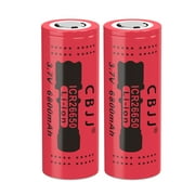 CBJJ 26650 Rechargeable Battery, 6800mah, high Capacity, 3.7v 26650 Rechargeable Battery,Suitable for Electronic Devices Such as Strong Light flashlights.2 PCS