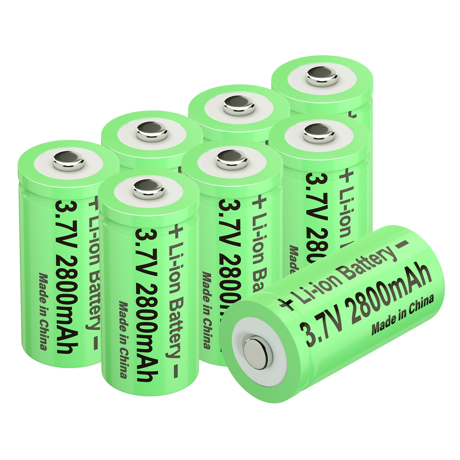 CBJJ 8PCS 3.7 Volts 16340 Lithium-ion Battery Rechargeable 2800 mAh Battery for Flashlights, US Shipping