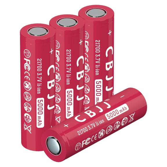 CBJJ Rechargeable 3.7V 21700 Battery 5000mAh Flat Top Rechargeable Li-ion Batteries for Flashlight