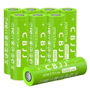 CBJJ Rechargeable 3.7V 21700 Battery 5000mAh Rechargeable Li-ion Batteries for Flashlight 8PC Flat Top