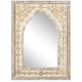 thumbnail image 1 of CBK Distressed Ivory And Gold Carved Floral Arch Wall Mirror CB174806, 1 of 1