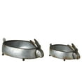 thumbnail image 1 of CBK Metal 2 Piece Set Galvanized Rabbit Planter 150021, 1 of 1