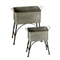 thumbnail image 1 of CBK Metal 2 Piece Set Galvanized Rectangle Plant Stand 158254, 1 of 1