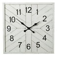 thumbnail image 1 of CBK Wood Square Whitewash Shiplap Inlay Wall Clock 158185, 1 of 1