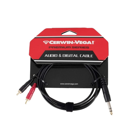 Cerwin Vega 6Ft RCA Dual Male to 1/4" Male Stereo - CBLDRCATRS6