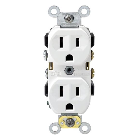 CBR15-00W 15 amp Decorative Duplex Receptacle White
