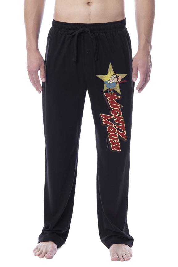CBS Mens' Mighty Mouse TV Show Sleep Pajama Pants Loungewear