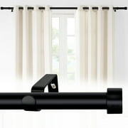 CBSRORO Metal Splicing Black Curtain Rod for Windows Single Heavy Duty Drapery Rod with Curtain Rod Brackets,48''-144''