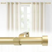 CBSRORO Metal Splicing Gold Curtain Rod for Windows Single Heavy Duty Drapery Rod with Curtain Rod Brackets,48''-144''