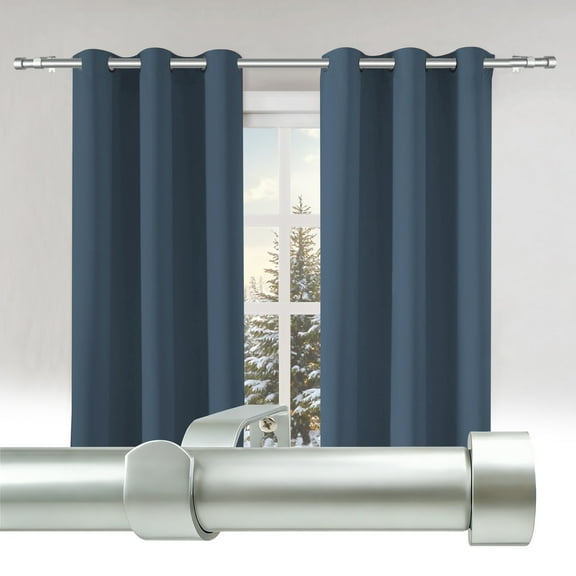 CBSRORO Metal Splicing Silver Curtain Rod for Windows Single Heavy Duty Drapery Rod with Curtain Rod Brackets,48''-144''