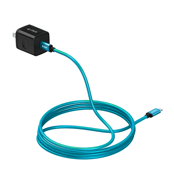 CBUS 20W Fast Charger + 6ft Braided Cable for Motorola Edge, Edge Plus, One 5G, One 5G Ace, Edge+, Moto G Stylus, Moto G Power, Moto G Pure, Moto G 5G, Moto G Play (Electric Blue/Black)