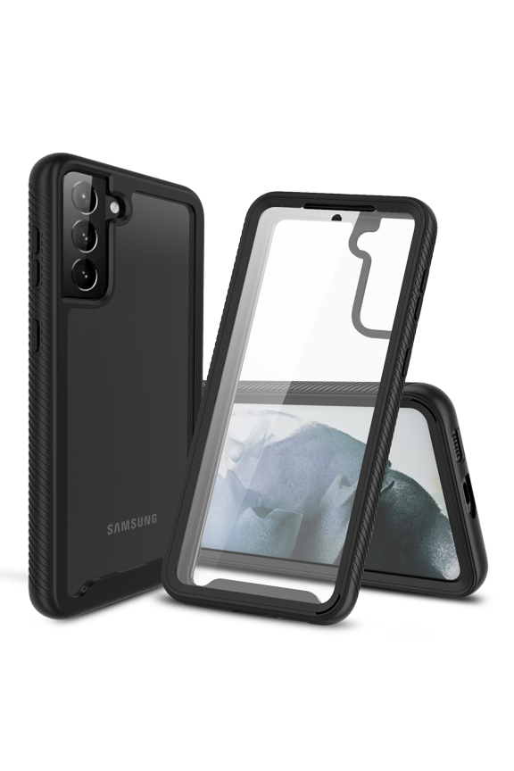 CBUS Heavy-Duty Case with Built-in Screen Protector for Samsung Galaxy S21 FE Full Body (Black)