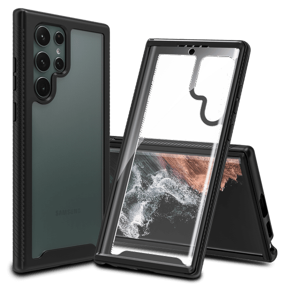 CBUS Heavy-Duty Case with Built-in Screen Protector for Samsung Galaxy S22 Ultra Full Body (Black)