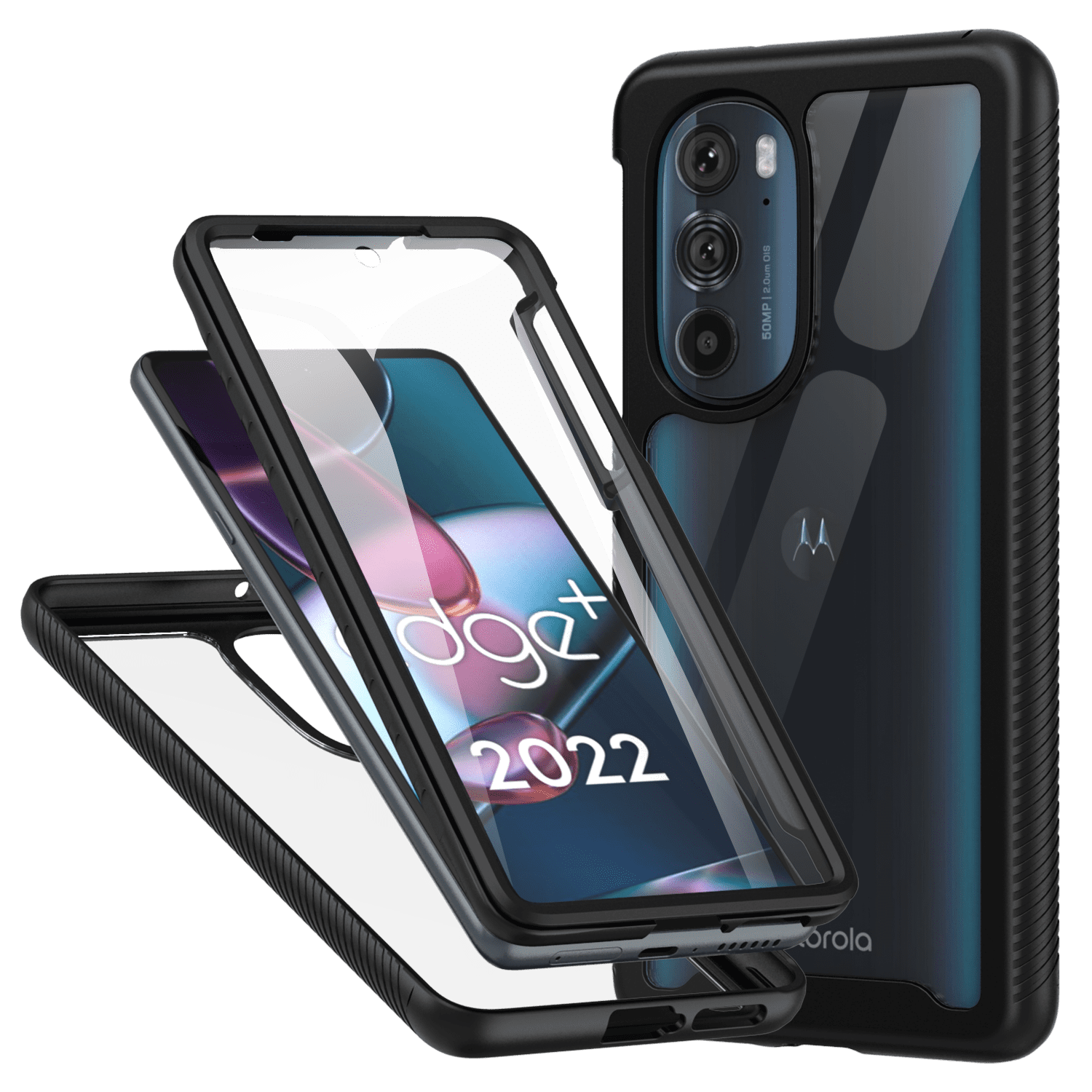 CBUS Full Body Phone Case for Motorola Edge+ Plus 2022, Builtin Screen