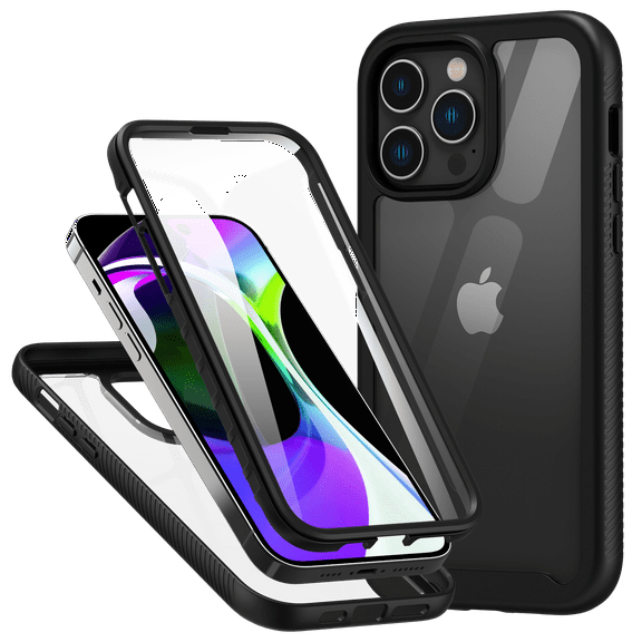 CBUS Heavy-Duty Phone Case with Built-in Screen Protector for iPhone 14 Pro (Black)