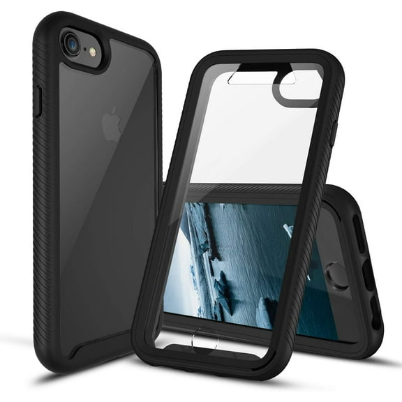 CBUS Heavy-Duty Phone Case with Built-in Screen Protector for iPhone SE (3rd Gen), SE (2nd Gen) - Black