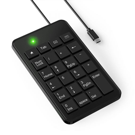 CBUS Wired USB-C Numeric Keypad for Laptop, 23 Keys Numpad Keyboard ...