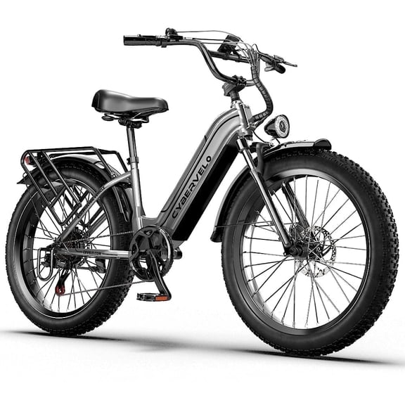 CBVELO 26" E‑Bike for Adults Men & Women, 750W Peak Motor, Removable Battery, up to 80 Miles Range, 7‑Speed, All‑Terrain for Commute, Beach, Snow