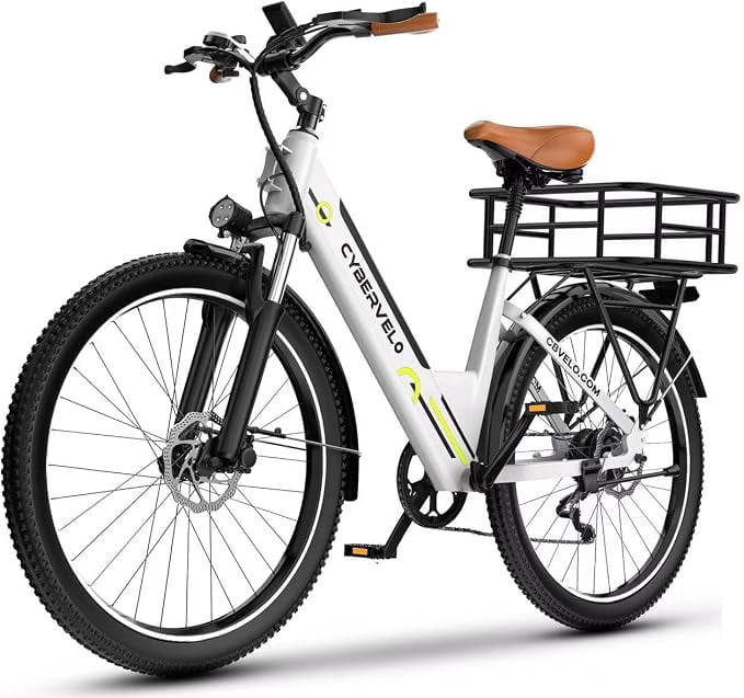 CBVELO Electric Bike for Adults, 26"anti-slip Tire, 1000W Peak Motor, 48V 14Ah Removable Battery,Up to 80Miles Max28MPH, 7 Speed City Commuter UL2849